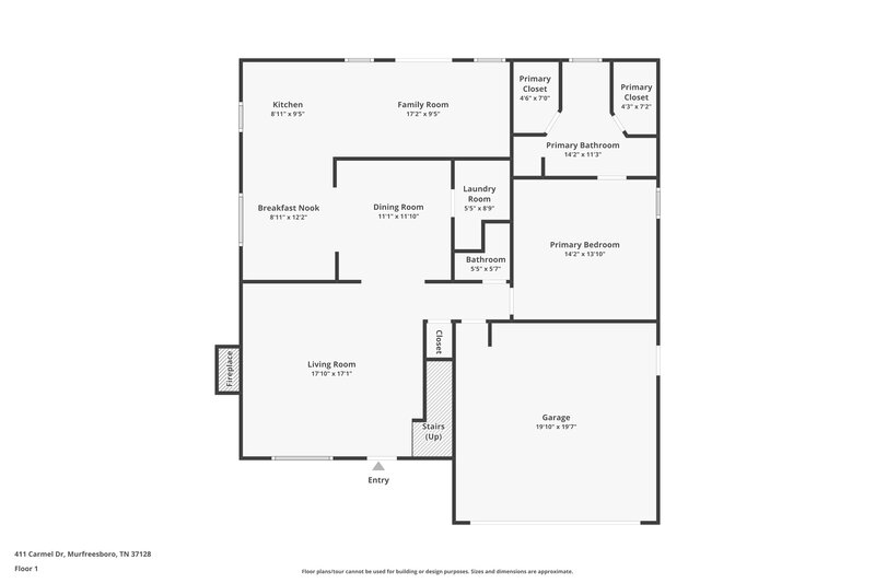 2,485/Mo, 411 Carmel Dr Murfreesboro, TN 37128 Floor Plan View