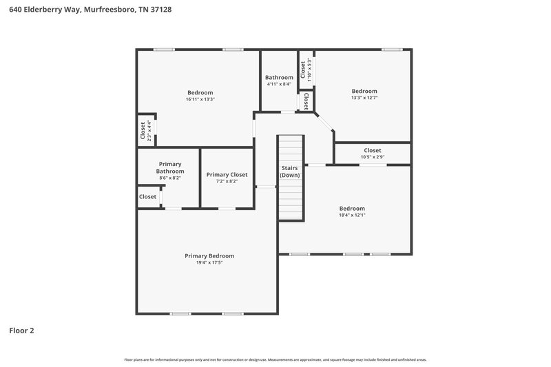 2,340/Mo, 640 Elderberry Way Murfreesboro, TN 37128 Floor Plan View 2