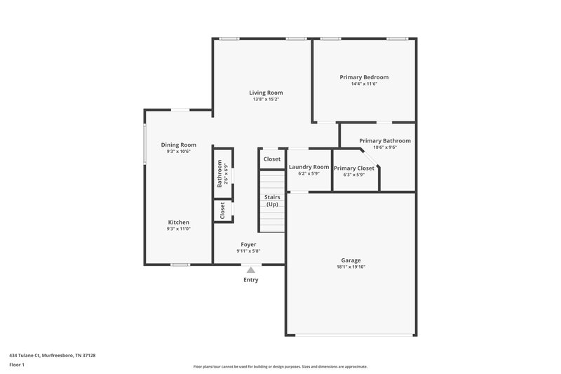 2,180/Mo, 434 Tulane Ct Murfreesboro, TN 37128 Floor Plan View