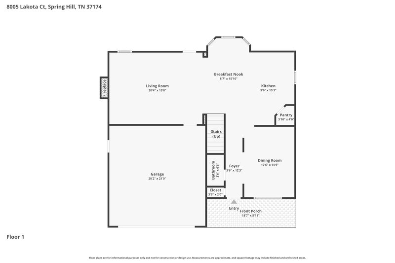 2,520/Mo, 8005 Lakota Ct Spring Hill, TN 37174 Floor Plan View