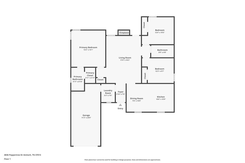 1,740/Mo, 4836 Peppertree Dr Antioch, TN 37013 Floor Plan View
