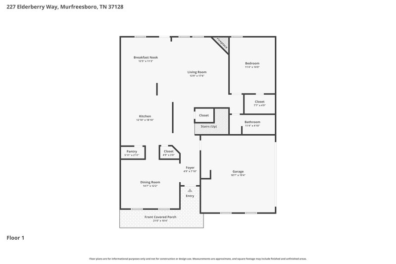 2,825/Mo, 227 Elderberry Way Murfreesboro, TN 37128 Floor Plan View