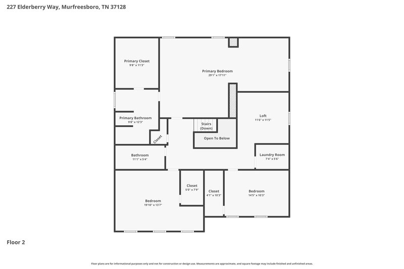 2,825/Mo, 227 Elderberry Way Murfreesboro, TN 37128 Floor Plan View 2