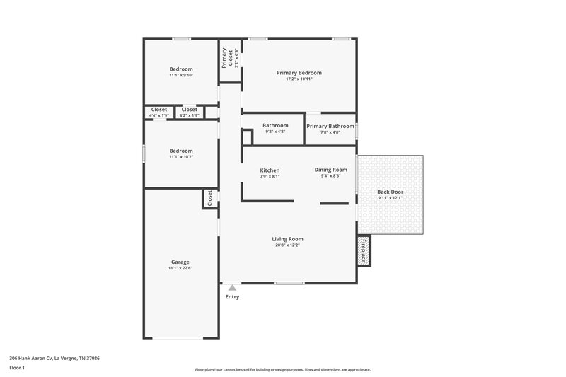 1,775/Mo, 306 Hank Aaron Cv La Vergne, TN 37086 Floor Plan View