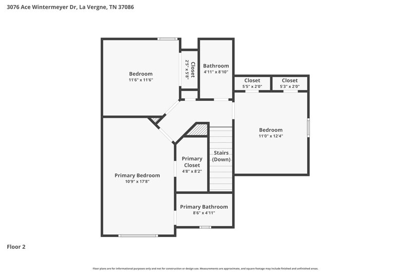 2,000/Mo, 3076 Ace Wintermeyer Dr La Vergne, TN 37086 Floor Plan View 2