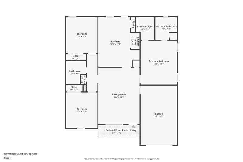 1,895/Mo, 8009 Maggie Ct Antioch, TN 37013 Floor Plan View
