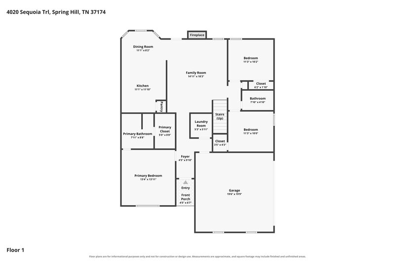 2,335/Mo, 4020 Sequoia Trl Spring Hill, TN 37174 Floor Plan View