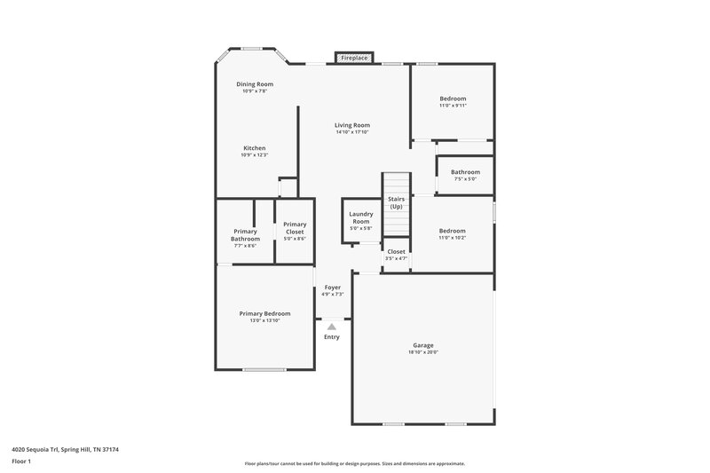 2,350/Mo, 4020 Sequoia Trl Spring Hill, TN 37174 Floorplan View