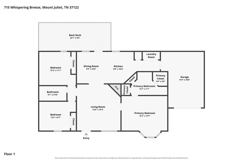 2,180/Mo, 715 Whispering Breeze Mt Juliet, TN 37122 Floor Plan View