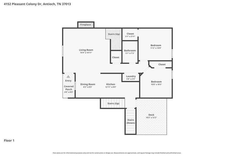 1,995/Mo, 4152 Pleasant Colony Dr Antioch, TN 37013 Floor Plan View 2