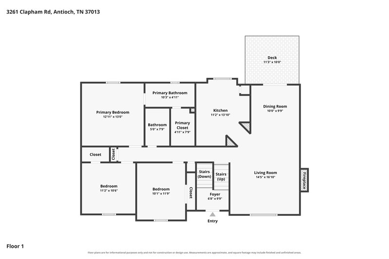 2,305/Mo, 3261 Clapham Rd Antioch, TN 37013 Floor Plan View 2