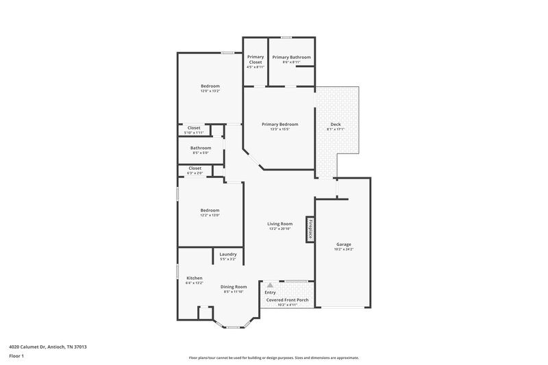 1,905/Mo, 4020 Calumet Dr Antioch, TN 37013 Floor Plan View