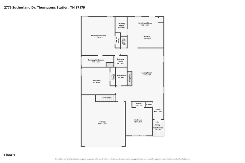 2,175/Mo, 2776 Sutherland Dr Thompsons Station, TN 37179 Floor Plan View