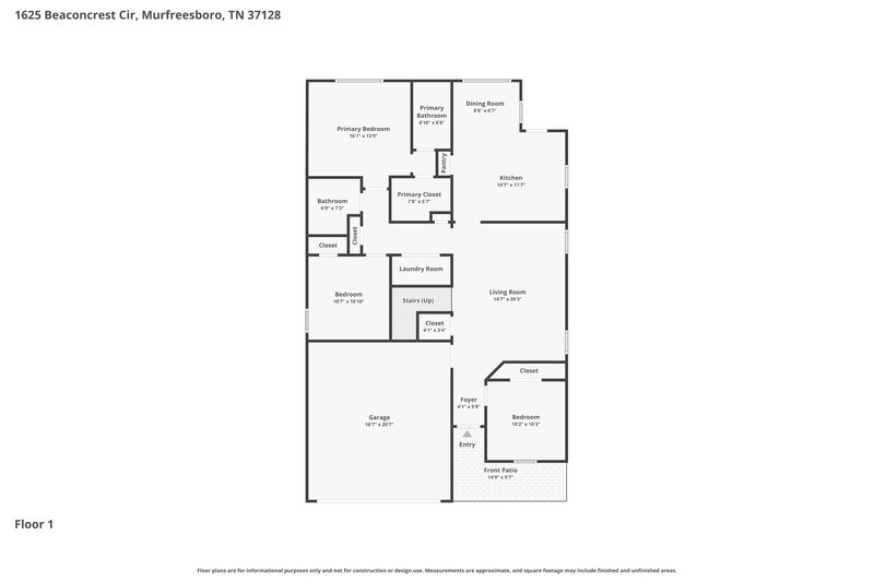 2,295/Mo, 1625 Beaconcrest Cir Murfreesboro, TN 37128 Floor Plan View