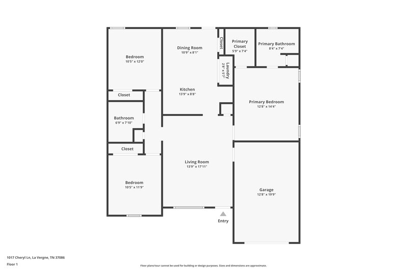 1,965/Mo, 1017 Cheryl Ln La Vergne, TN 37086 Floor Plan View