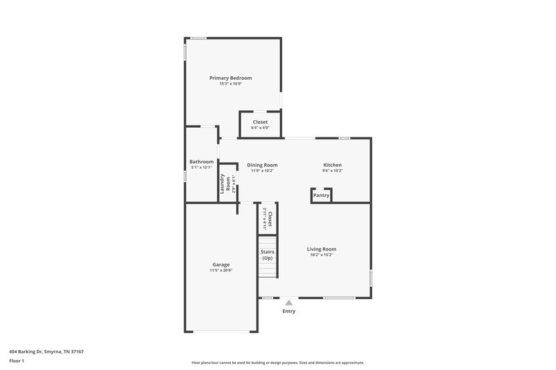 2,065/Mo, 404 Barking Dr Smyrna, TN 37167 Floorplan View