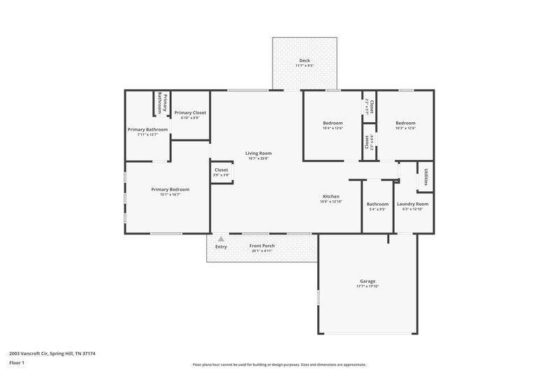 2,035/Mo, 2003 Vancroft Cir Spring Hill, TN 37174 Floor Plan View