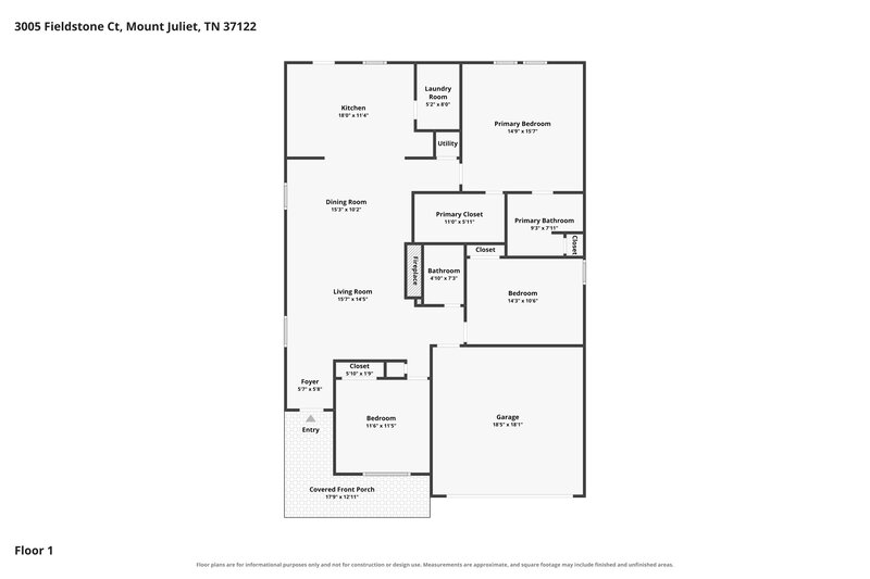 2,365/Mo, 3005 Fieldstone Ct Mt Juliet, TN 37122 Floor Plan View
