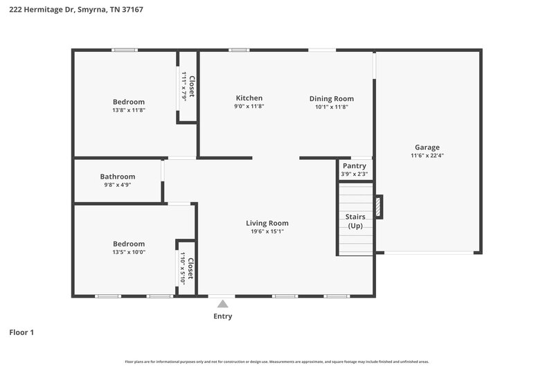 2,325/Mo, 222 Hermitage Dr Smyrna, TN 37167 Floor Plan View