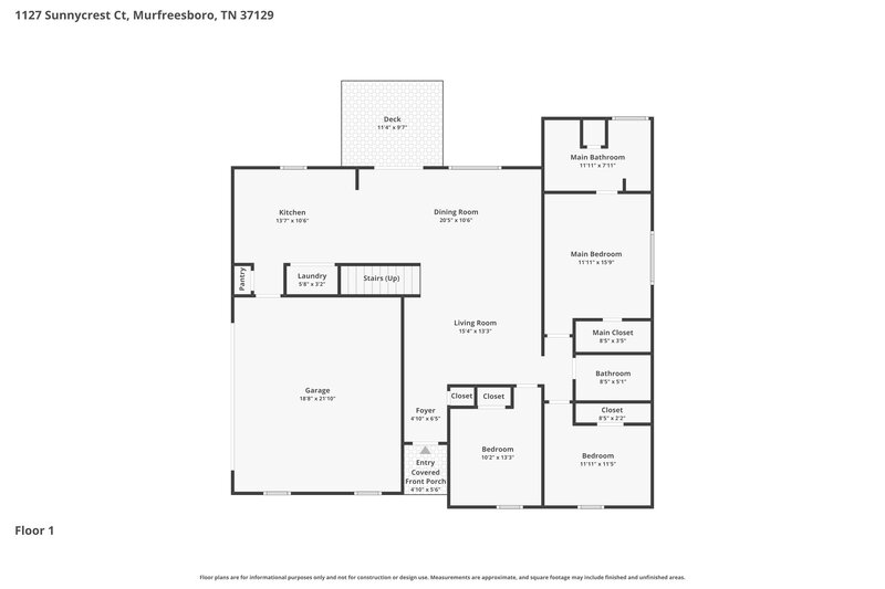 2,475/Mo, 1127 Sunnycrest Ct Murfreesboro, TN 37129 Floorplan View
