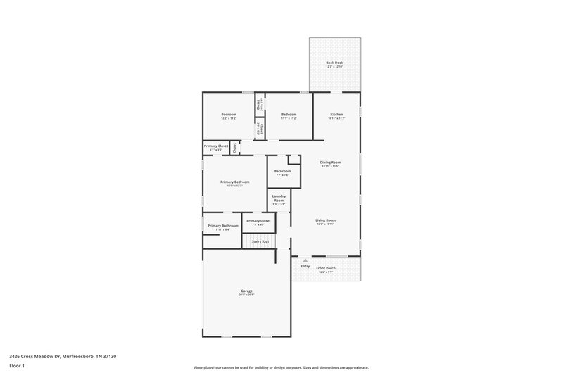 2,160/Mo, 3426 Cross Meadow Dr Murfreesboro, TN 37130 Floorplan View
