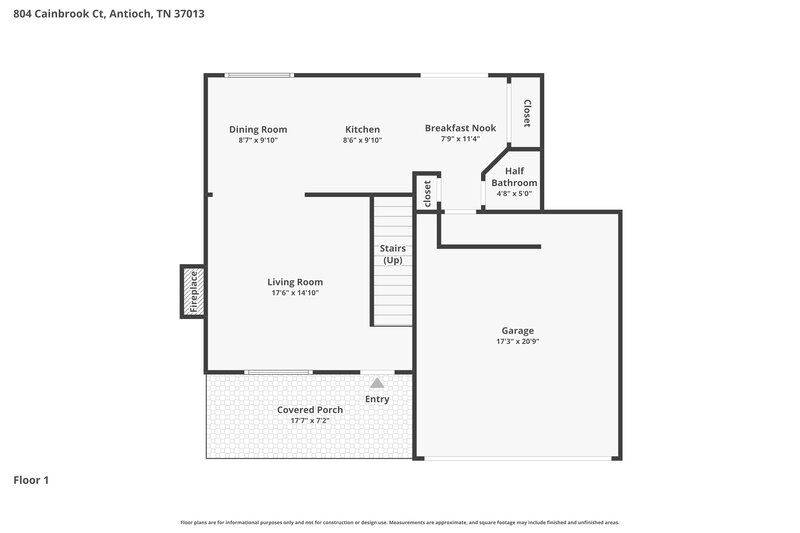 2,140/Mo, 804 Cainbrook Ct Antioch, TN 37013 Floor Plan View