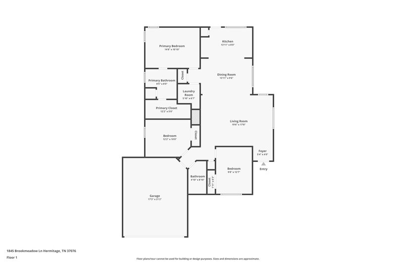 2,300/Mo, 1845 Brookmeadow Ln Hermitage, TN 37076 Floor Plan View