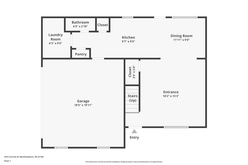 2,070/Mo, 1615 Carrick Dr Murfreesboro, TN 37128 Floor Plan View