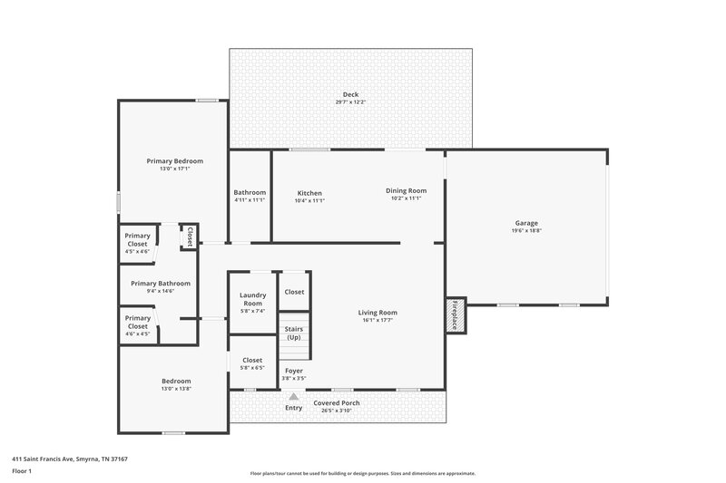 2,340/Mo, 411 Saint Francis Ave Smyrna, TN 37167 Floor Plan View