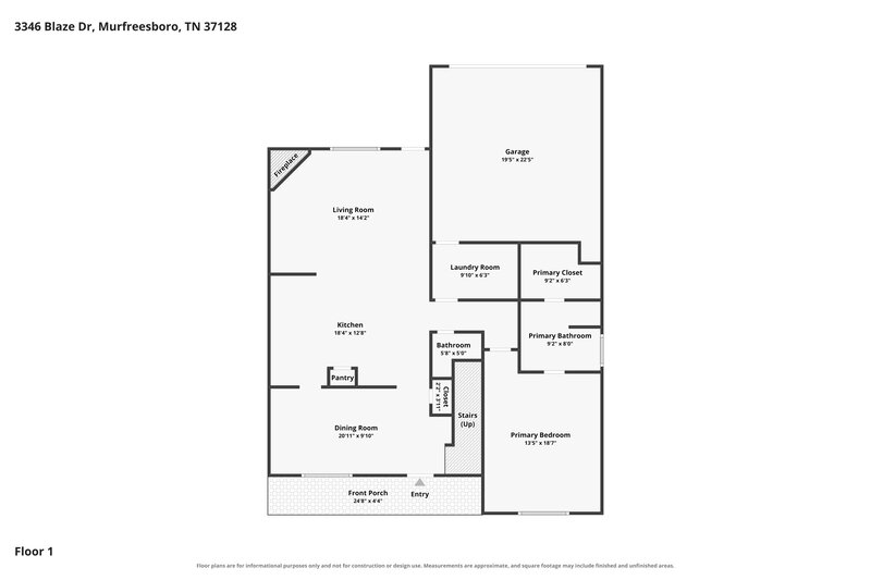 2,585/Mo, 3346 Blaze Dr Murfreesboro, TN 37128 Floor Plan View