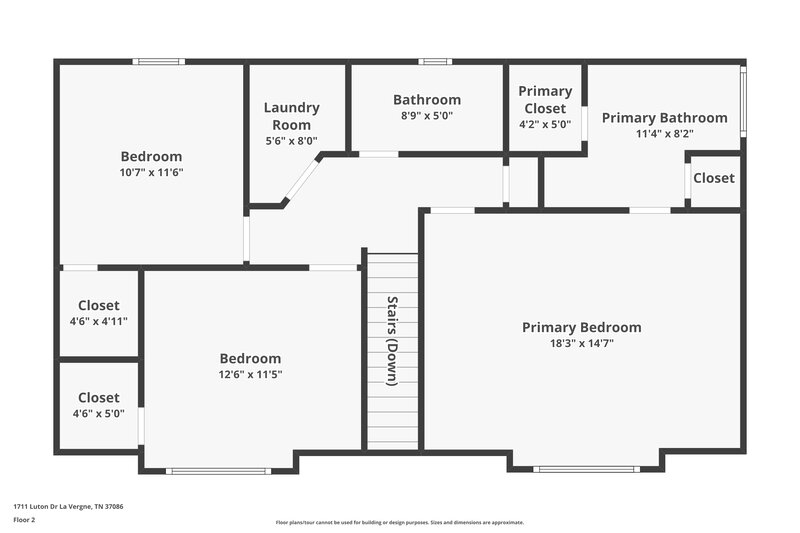 2,105/Mo, 1711 Luton Dr La Vergne, TN 37086 Floor Plan View 2