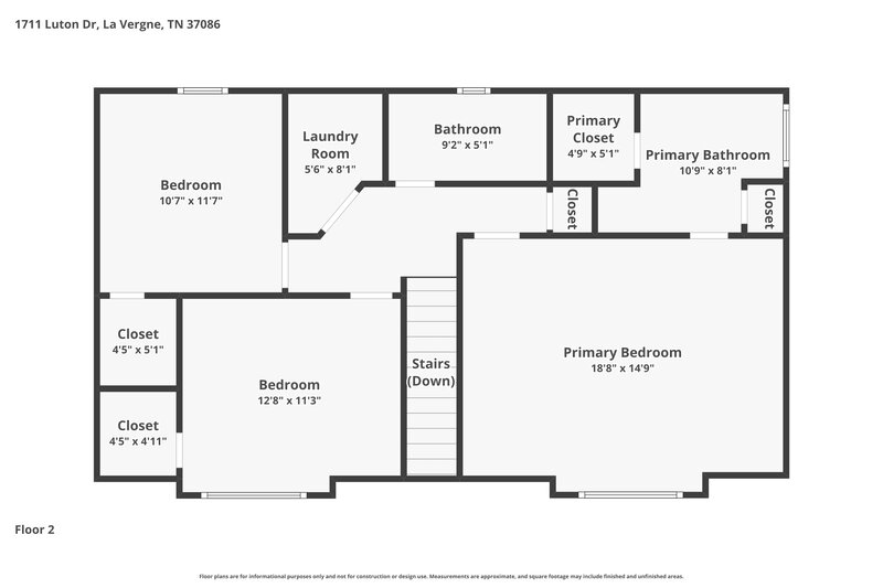 1,970/Mo, 1711 Luton Dr La Vergne, TN 37086 Floor Plan View 2