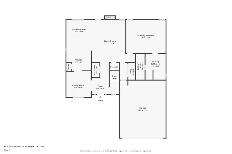 2,135/Mo, 1209 Highland Hills Dr La Vergne, TN 37086 Floorplan View