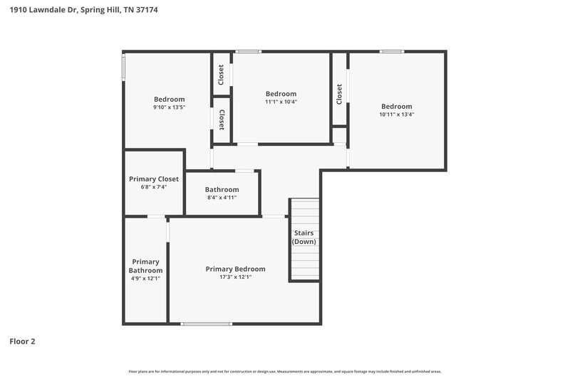 2,225/Mo, 1910 Lawndale Dr Spring Hill, TN 37174 Floor Plan View
