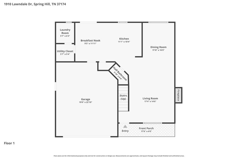 2,225/Mo, 1910 Lawndale Dr Spring Hill, TN 37174 Floor Plan View 2