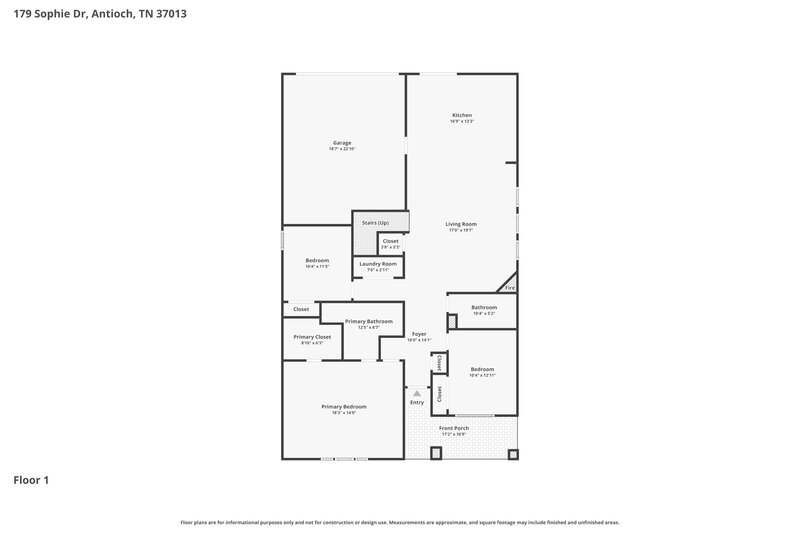 2,285/Mo, 179 Sophie Dr Antioch, TN 37013 Floor Plan View