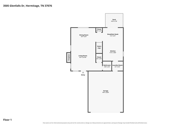 2,330/Mo, 3505 Glenfalls Dr Hermitage, TN 37076 Floor Plan View