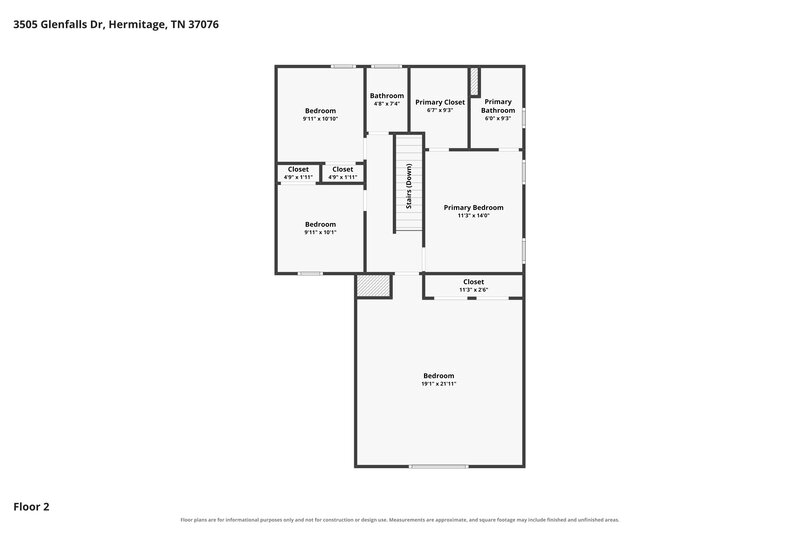 2,330/Mo, 3505 Glenfalls Dr Hermitage, TN 37076 Floor Plan View 2