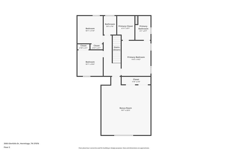 2,335/Mo, 3505 Glenfalls Dr Hermitage, TN 37076 Floor Plans View 2