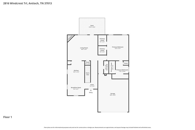 2,515/Mo, 2816 Windcrest Trl Antioch, TN 37013 Floor Plan View