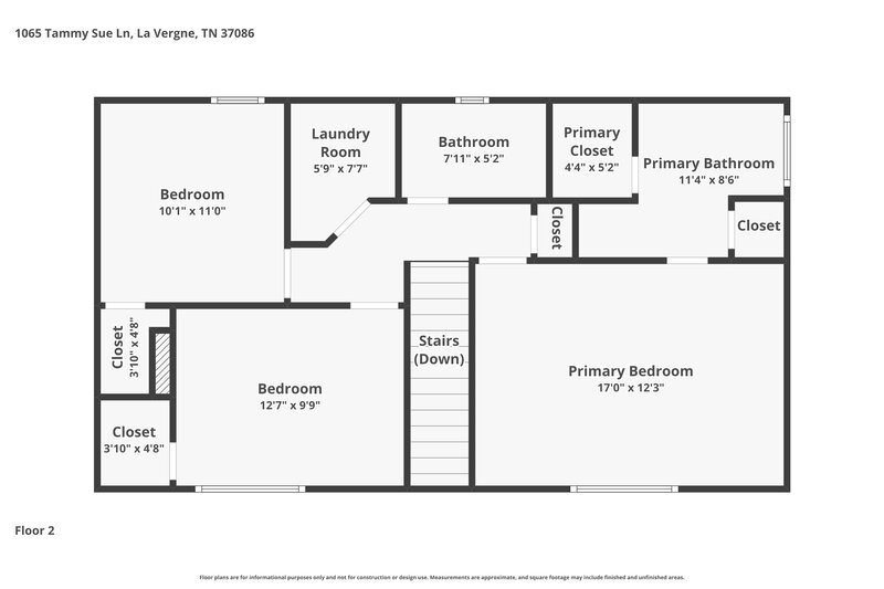 2,030/Mo, 1065 Tammy Sue Ln La Vergne, TN 37086 Floor Plan View 2