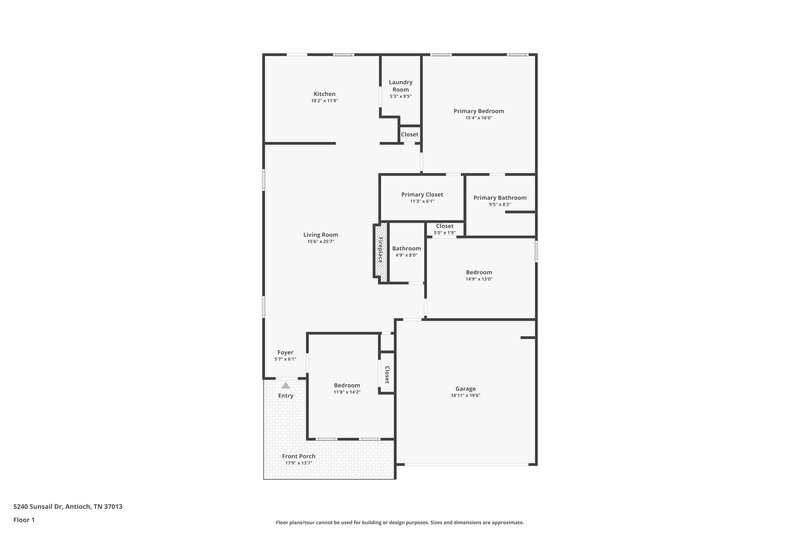 1,830/Mo, 5240 Sunsail Dr Antioch, TN 37013 Floor Plan View
