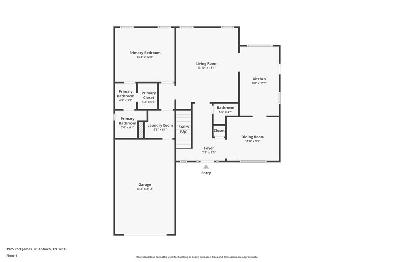 1,715/Mo, 1925 Port James Cir Antioch, TN 37013 Floor Plan View