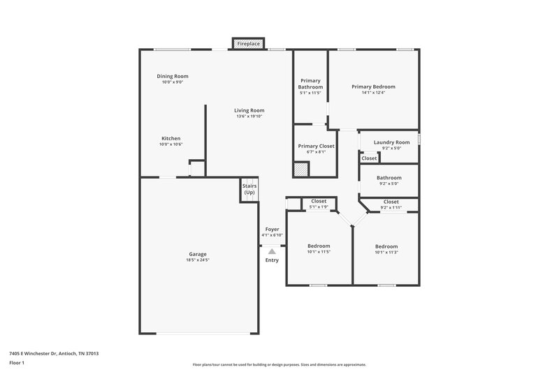 1,945/Mo, 7405 E Winchester Dr Antioch, TN 37013 Floor Plan View