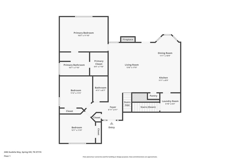 2,210/Mo, 2402 Audelia Way Spring Hill, TN 37174 Floor Plan View 2