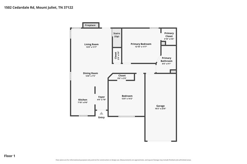 2,055/Mo, 1502 Cedardale Rd Mount Juliet, TN 37122 Floor Plan View