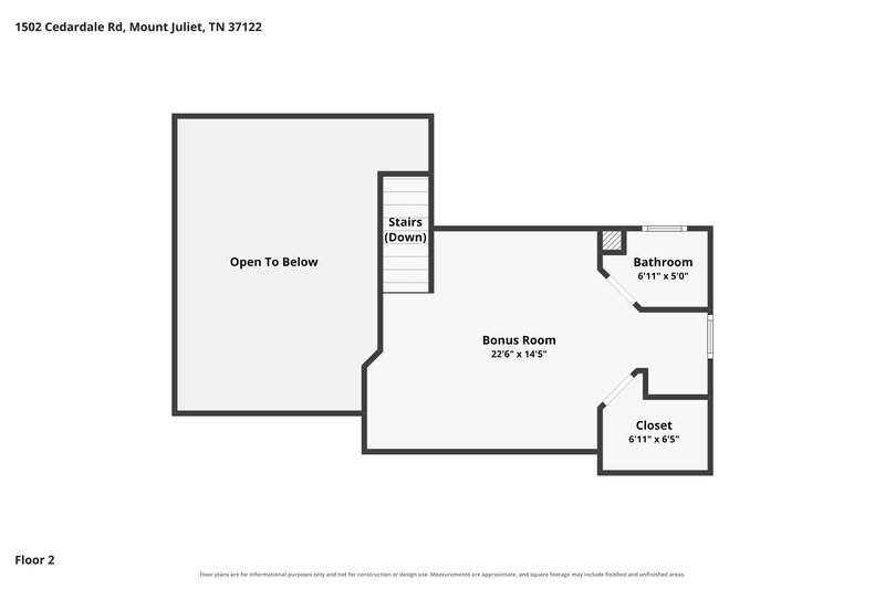 2,055/Mo, 1502 Cedardale Rd Mount Juliet, TN 37122 Floor Plan View 2