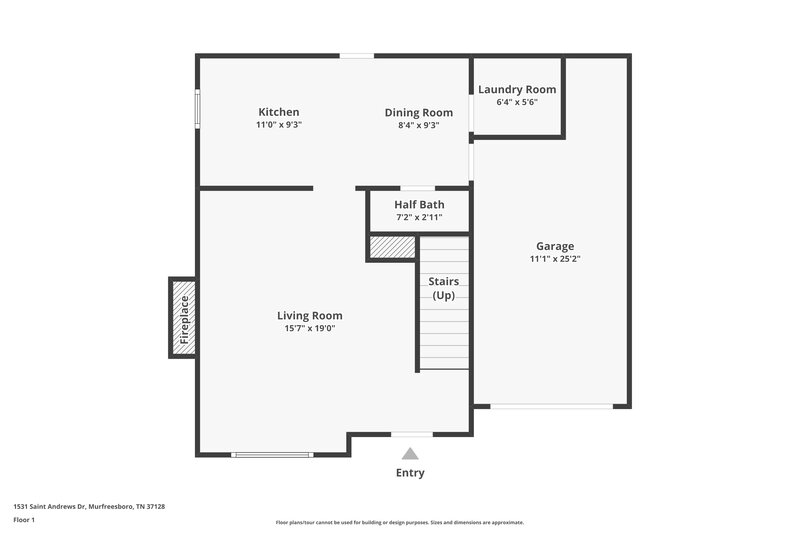 2,025/Mo, 1531 Saint Andrews Dr Murfreesboro, TN 37128 Floor Plan View