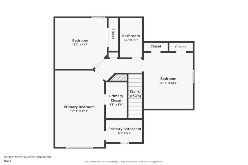 2,025/Mo, 1531 Saint Andrews Dr Murfreesboro, TN 37128 Floor Plan View 2