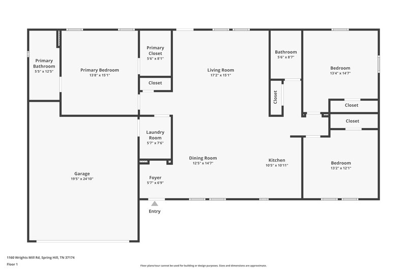 2,130/Mo, 1160 Wrights Mill Rd Spring Hill, TN 37174 Floor Plan View